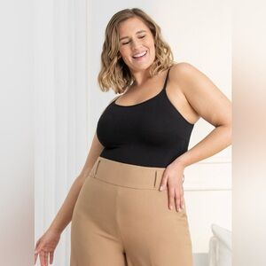 SHAPERMINT Black Shapewear Top Shirt Slim Scoop Neck Cami Camisole Stretch 4X